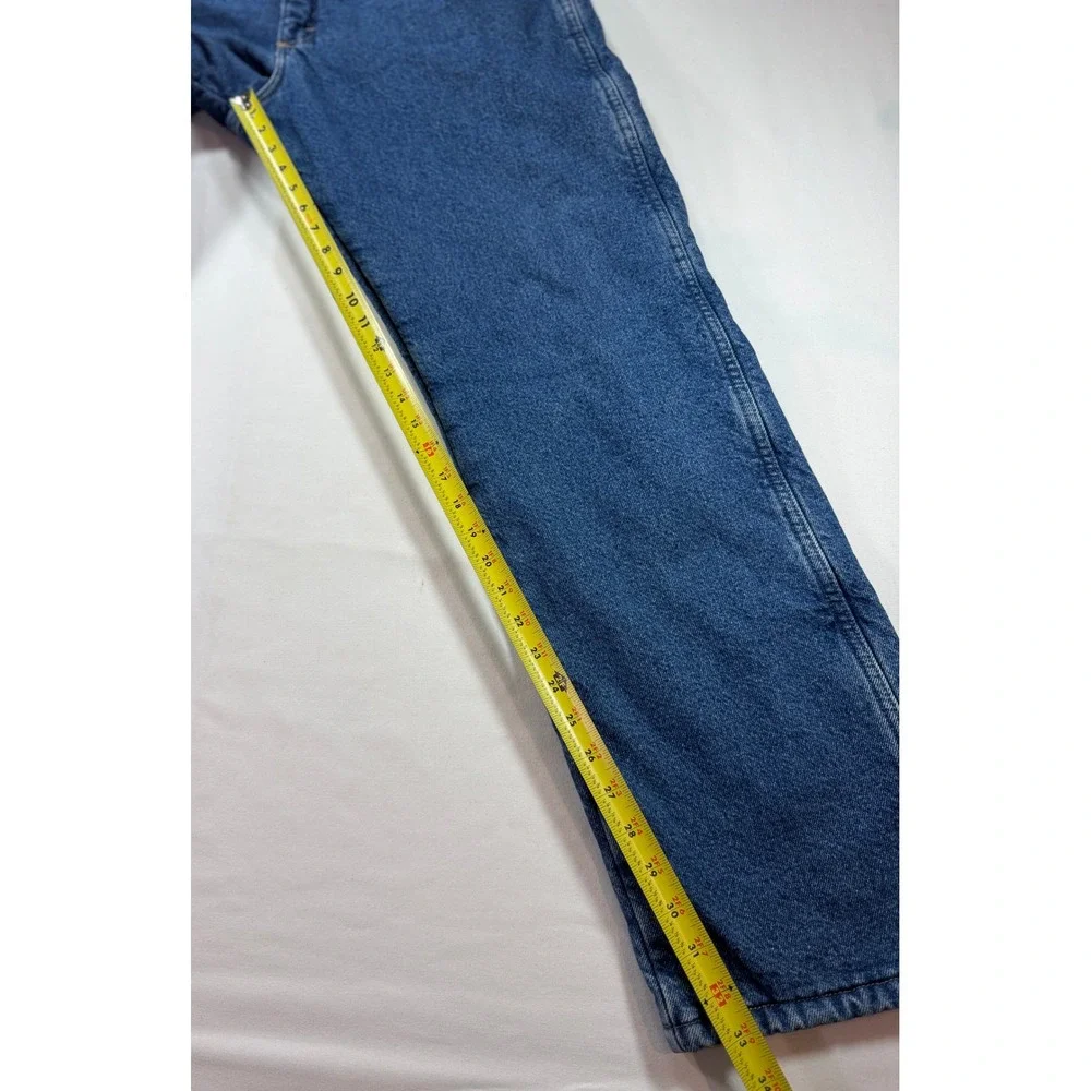 Wrangler Rugged Wear Fleece Lined Jeans Mens 36x34 Blue Denim Red Lining 33213SW